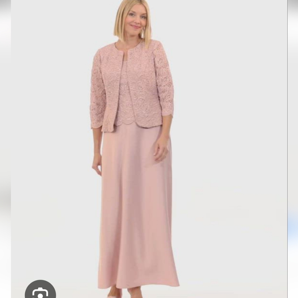 $229 Alex Evenings Lace Jacket Lace-Top Gown Sz 8 2piece Special Occasion Events